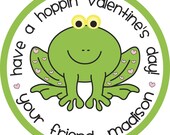 Personalized Stickers, Valentine Stickers, Cute, Frog, Treat bag labels, Valentines Day,Hearts,Labels,Children, Set of 24 Il_170x135