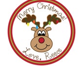 Personalized Stickers,Gift Tag,Christmas,Reindeer,Kids,Personalized Stickers Set of 24 Il_170x135