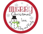 Christmas stickers, Snowman, Gift stickers, Party, Favor stickers, Personalized Sticker labels Set of 24 Il_170x135