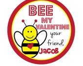 Valentine Stickers,Bee Personalized Stickers,Sticker Labels Set of 24 Il_170x135