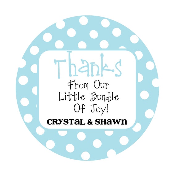 Personalized Polka Dot Stickers, Baby Shower Stickers, New Baby Stickers, Party Favor Stickers Il_570xn