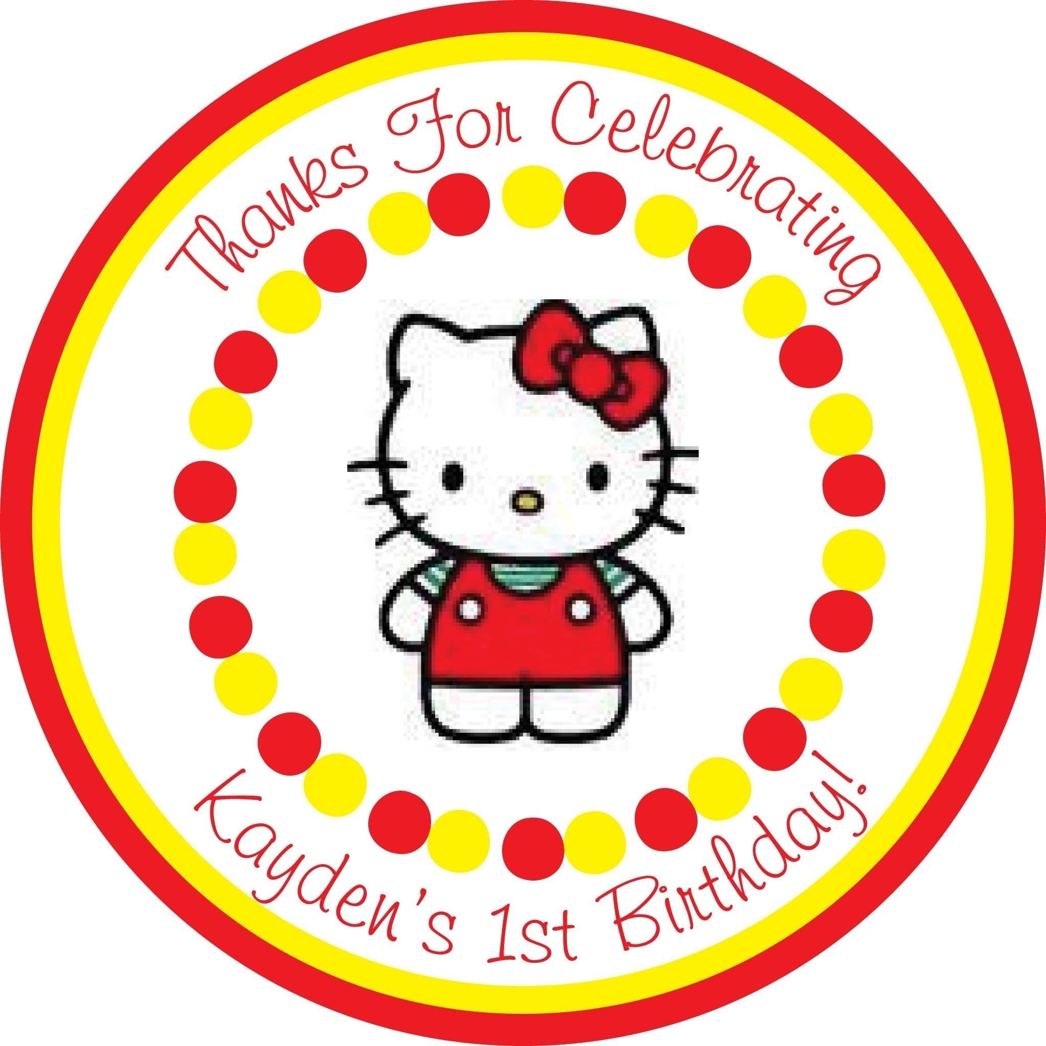 Personalized Stickers Hello Kitty Monogram Name by simplysweetness