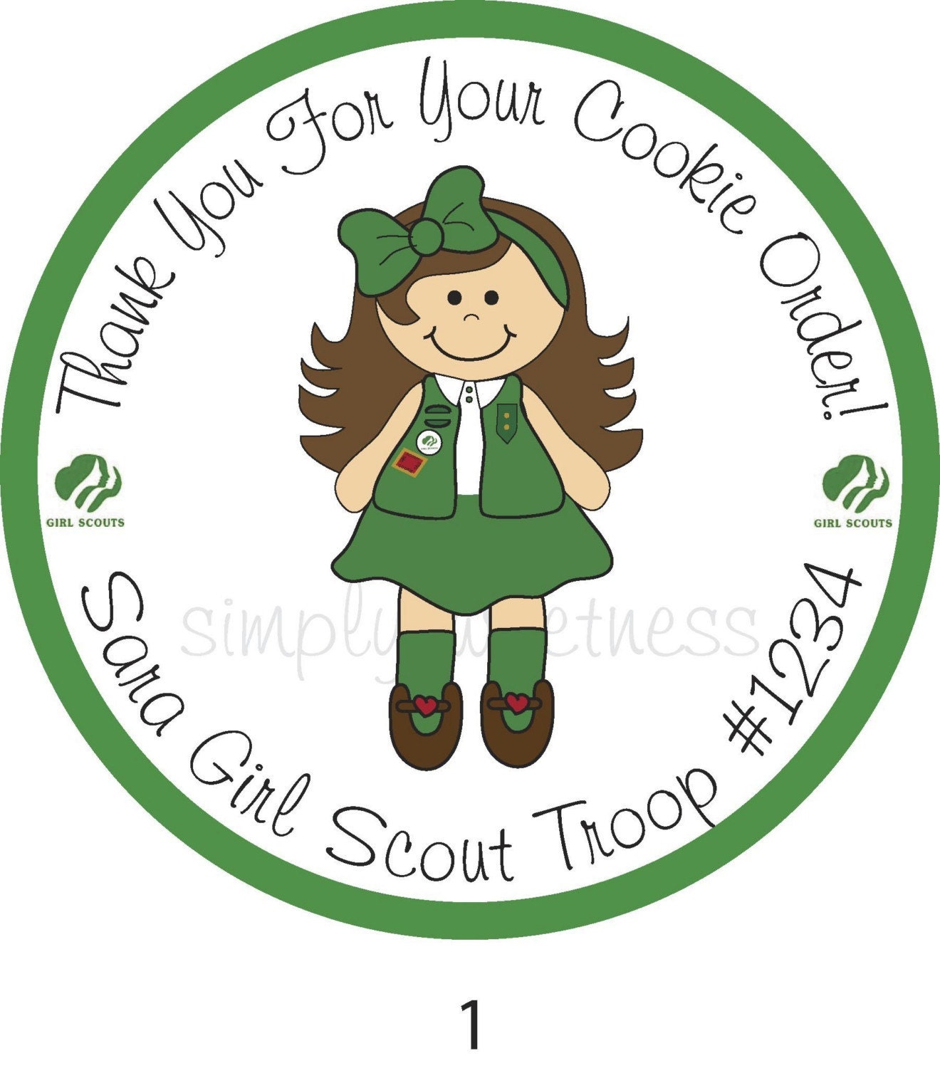 Personalized Stickers Scout Cookies Girl Kids by simplysweetness