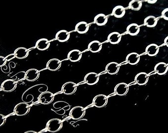 925 Sterling Silver Chain Bulk Flat Cable 2x1.5mm, WHOLESALE CHAINS. Select your Size