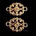 5 prs....Vermeil Connectors Links, Bali 24k Gold Vermeil Filigree, 17.9x12.9x1.4 mm