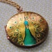 The Elegant Peacock Locket - Vintage