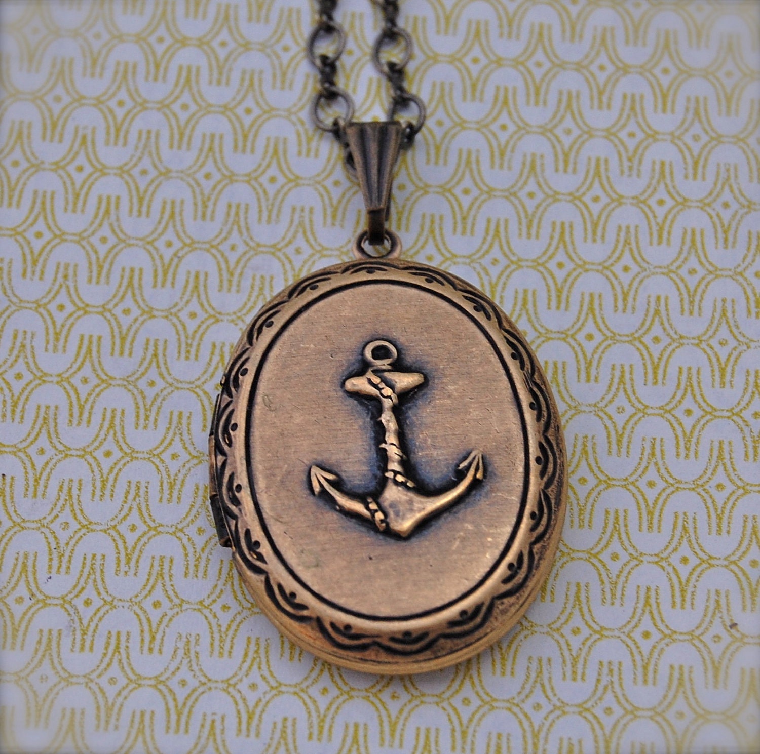 The Antique Brass Anchor Locket