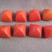 Vintage Lot of 8 Deep Coral Buttons Unique Shape