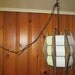 Vintage Mid Century Danish Modern Fabulous Wood Swag Light Lamp