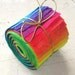 Fabric Jelly Roll, BRIGHT, Hand Dyed Fabric in Rainbow Colors, 36 Strips 2-1/2 inch x 22
