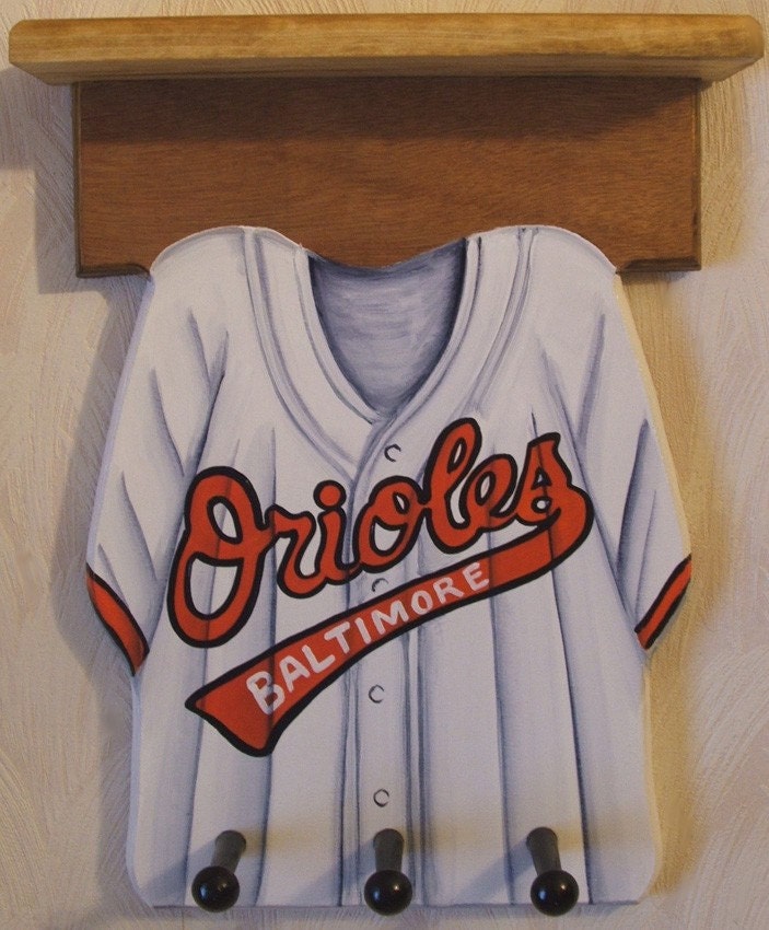 Single CUSTOM BASEBALL JERSEY Wall Hanging with Shelf and 3