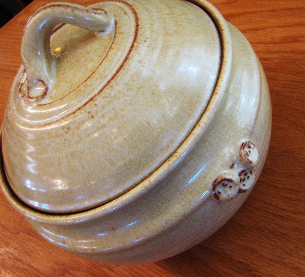 Handmade Pottery Casserole Dish in Yellow Salt by claycoyote