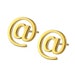 EMAIL At Sign18k Gold Vermeil Post Earrings, Gold plated studs