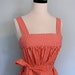 Dress Vintage 1970s // Coral striped pinafore 1940s style