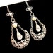 Bridal chandelier earrings with Swarovski ivory pearls, crystals and antique silver accents, wedding earrings