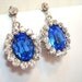 Bridal earrings, Swarovski crystal earrings, Sapphire blue crystals and antique silver, wedding jewelry, bridesmaid earrings