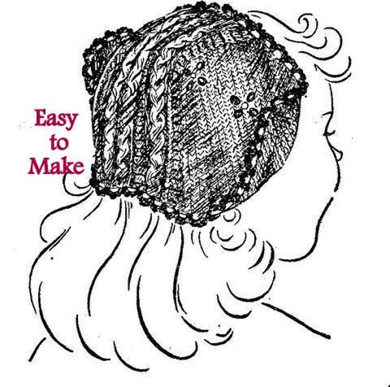 Dutch Hat Knitting Pattern Easy Vintage 726074