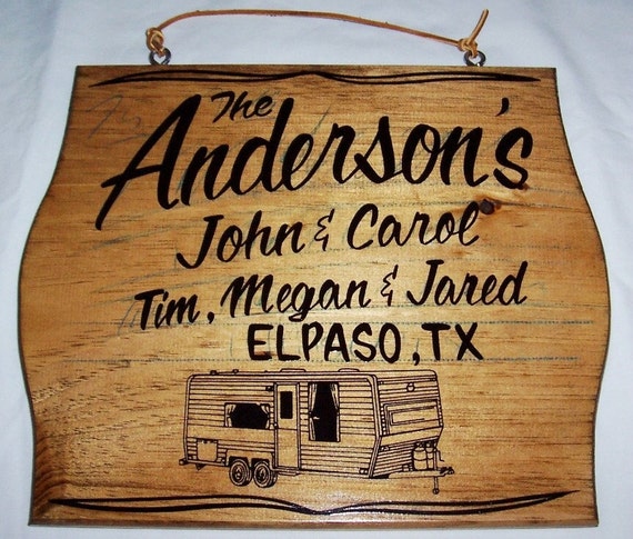 PERSONALIZED RV SIGNS for a TRAVEL TRAILER by customsignsbyjb