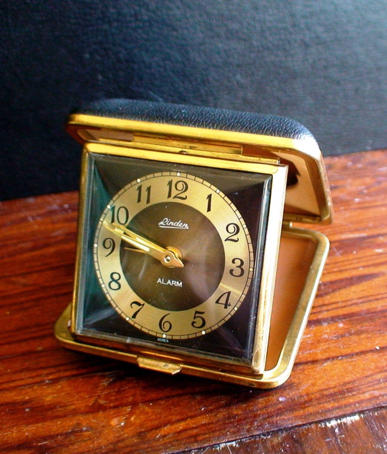 Vintage Black Linden Travel Alarm Clock by AntiNu on Etsy