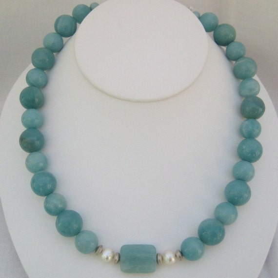 Amazonite Bead Necklace N60