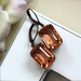 Estate Style Jewel Glamour. A Vintage Rhinestone Faceted Peach Orange Octagon Glass Jewel Earrings. Maid of Honor. For Mom.