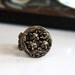 A Foxy Trio - A Cute Family of Foxes In A Den Victorian Antiqued Brass Filigree Ring. A Great Whimsical Gift. Family Gift. Best Friends.