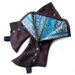 folk art spats in brown and teal - size large
