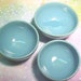 PlayScale Nesting Bowl Set of 3 SALE Aqua Turquoise Miniature Pottery Wheelthrown