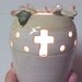 RESERVED Order for Amy CUSTOM Christian Cross Design Dogwood Small Table Lamp