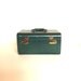 50s Luggage Vintage Train Case Green Leather Travel Case / Storage