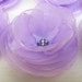 6 pcs- Roses with Lilac/Lavander Organza Fabric