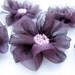 6 pcs- Flowers with Dark Plum Organza Fabric