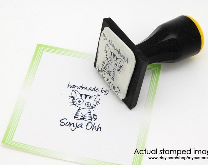 Handle Mounted Personalized custom made rubber stamps C64 scrapbook