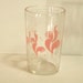 Vintage Pink Rooster Drinking Glass