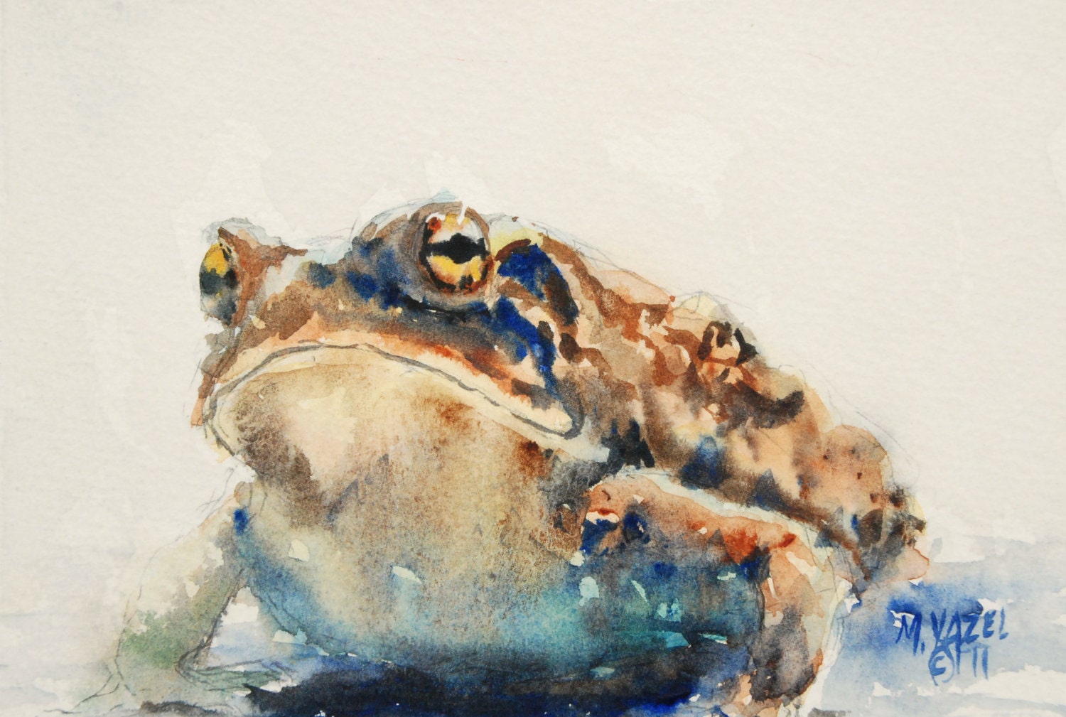 Toad from my Garden Fine Art print of my Original Water Color