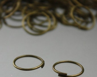 10mm Jump Rings, 100 Antique Brass Jump Rings / Bronze Open 10x0.7mm 21 Gauge 21G Link Connector Open Jump Rings O Ring