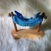 Natural wooden baby gnome hammock with 2 little gnomes (beautiful blue)