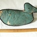RESERVED FOR CARLA Old Shabby Well Loved Home Made Turquoise Blue Oilcloth Duck Toy