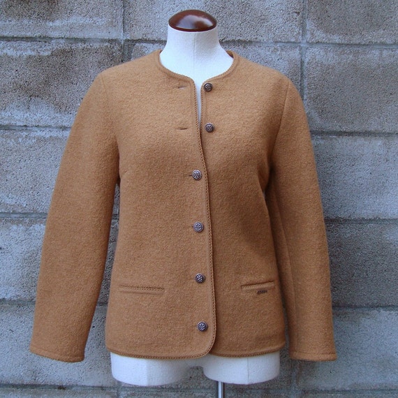 Vintage Geiger Boiled Wool Cardigan Sweater by purevintageclothing