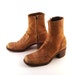 Leather Campus Boots Vintage 1970s Tan BrownShort Ankle Men's size 12