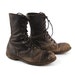 Reserved Combat Boots Distressed Vintage 1980s Black Leather Lace Up Grunge