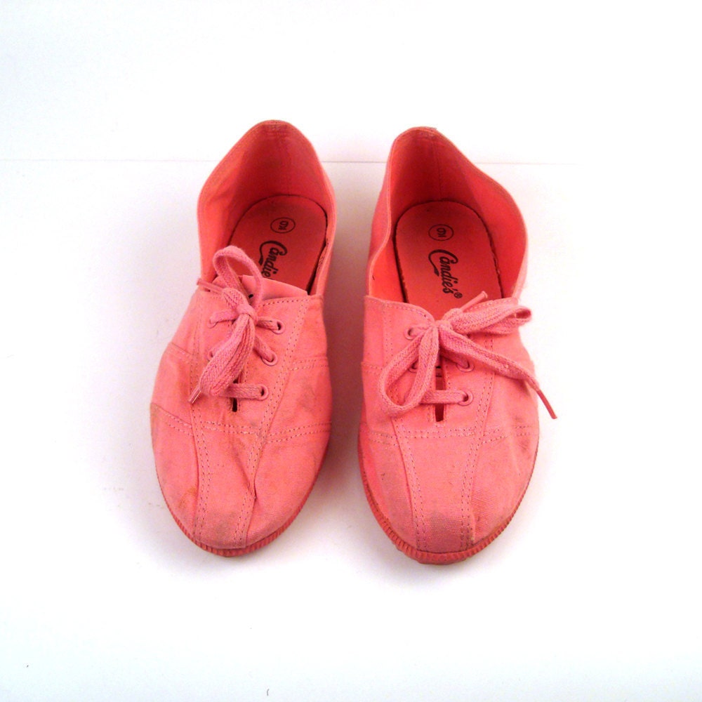 Vintage 1980s Candies Pink Canvas Sneakers by purevintageclothing
