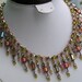 Reserved RARE Signed LADYBEADS Crystal Foil Glass BIB necklace