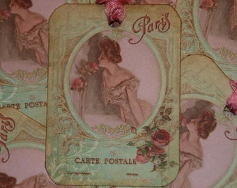 Carte Postale Paris Gift Tags