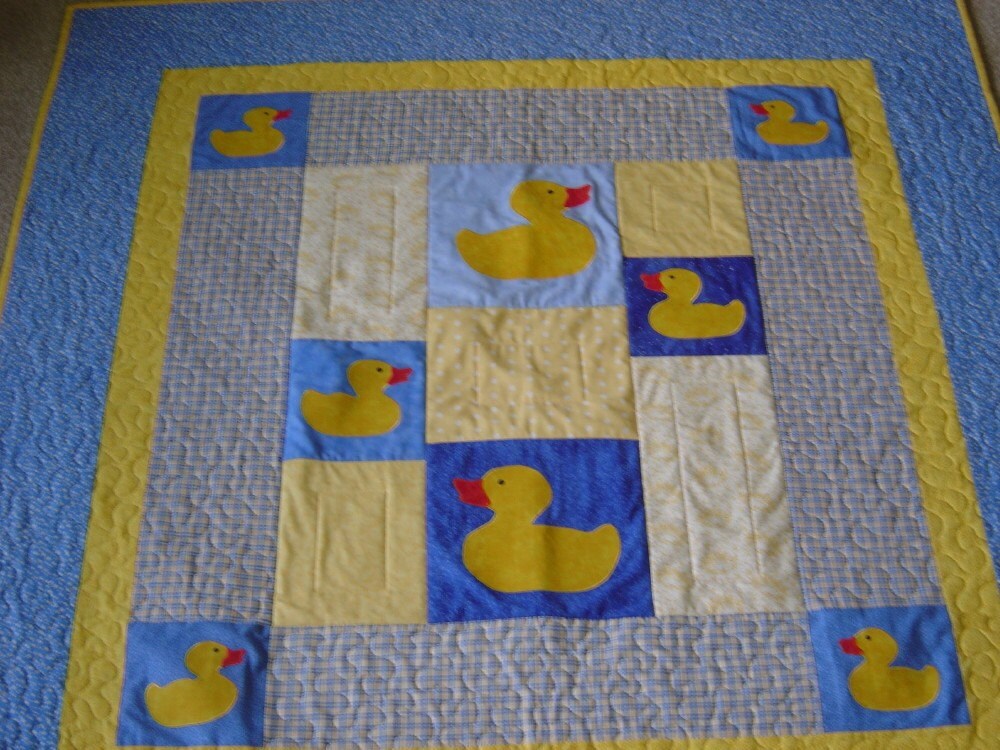 Blue and Yellow Duck Quilt
