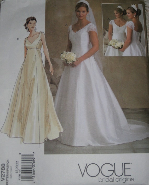  Vogue  2788 Wedding  Dress  Sewing Pattern  Full Figure Plus Size