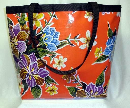 large oilcloth tote bag