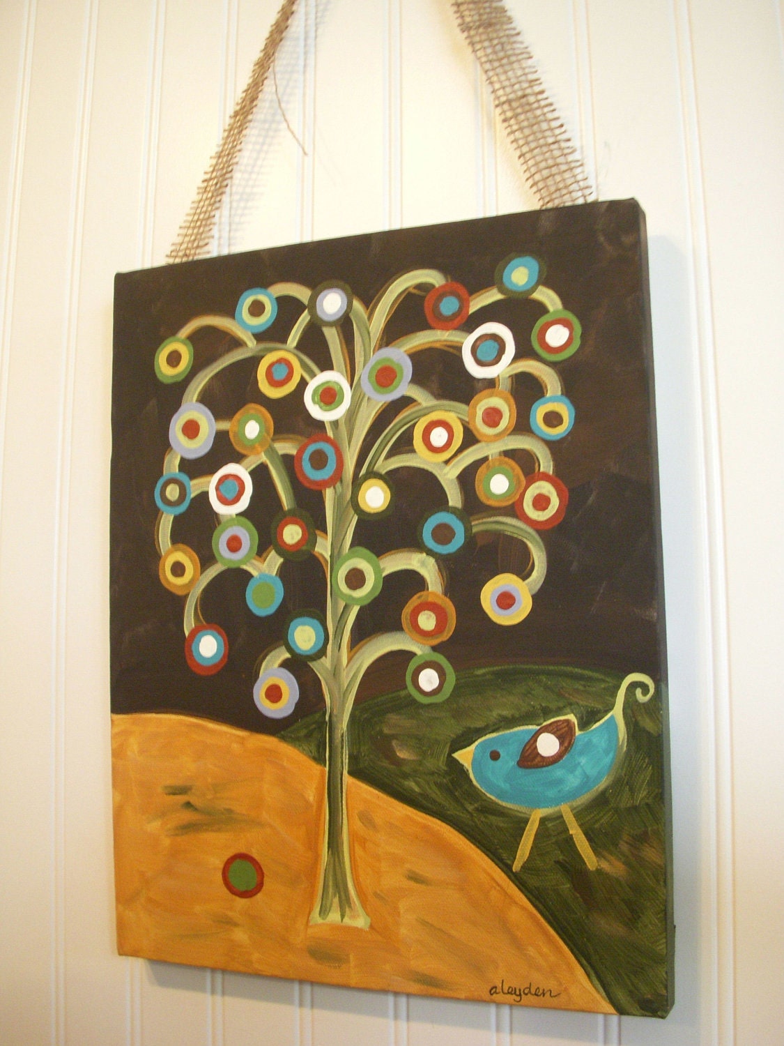Primitive Folk Art Tree of Life..Original by theivylane on Etsy