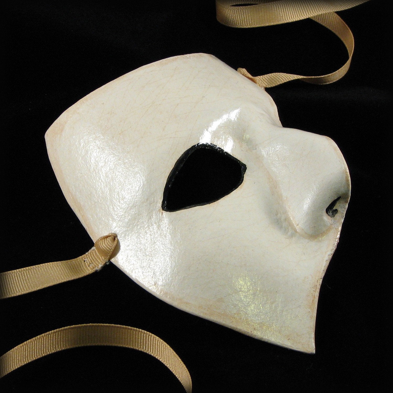 Phantom Mask in Porcelain White Handmade Leather Mask