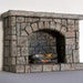Tiny Stonework Fireplace (half inch dollhouse scale)